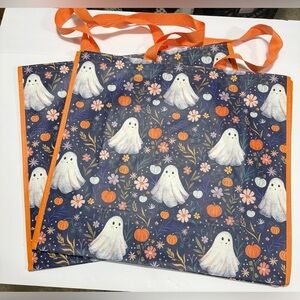 TJ Maxx HomeGoods Halloween Reusable Shopping Tote Bag Ghost & Pumpkins